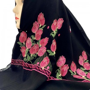 Beautiful rose embroidery scarf Beautiful women