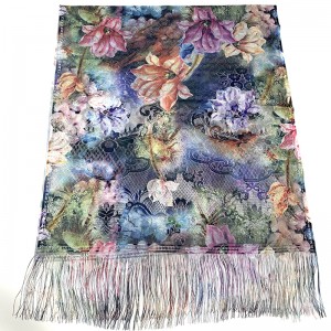 Printed scarf Lace fabric  Bright colorsWomen scarf