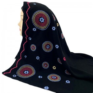 Dot pattern embroidery Exquisite scarf Muslim