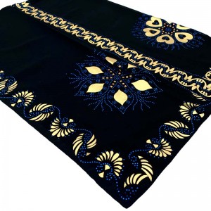 High end atmosphere and fashion  Black scarf Dubai gold color