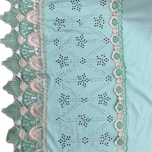 Two strips of two-color lace with exquisite color matching