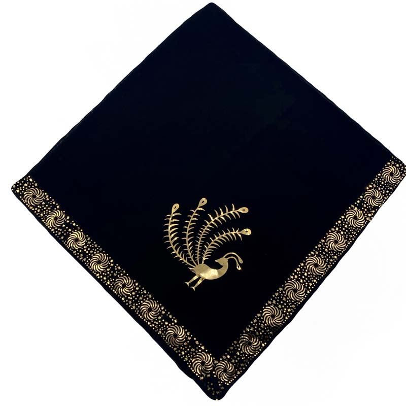 PriceList for Self-Heating Scarf - L side Gilded scarf Square scarf  Advanced patch Dubai gold color – Jingchuang