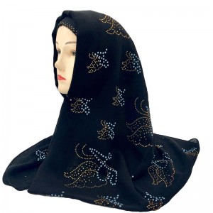 The whole scarf is hot drilled Ceramic drill Muslim headscarf Women scarf Very shiny