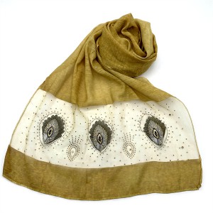 Monochrome scarf, single head yarn, flower piece hot drill