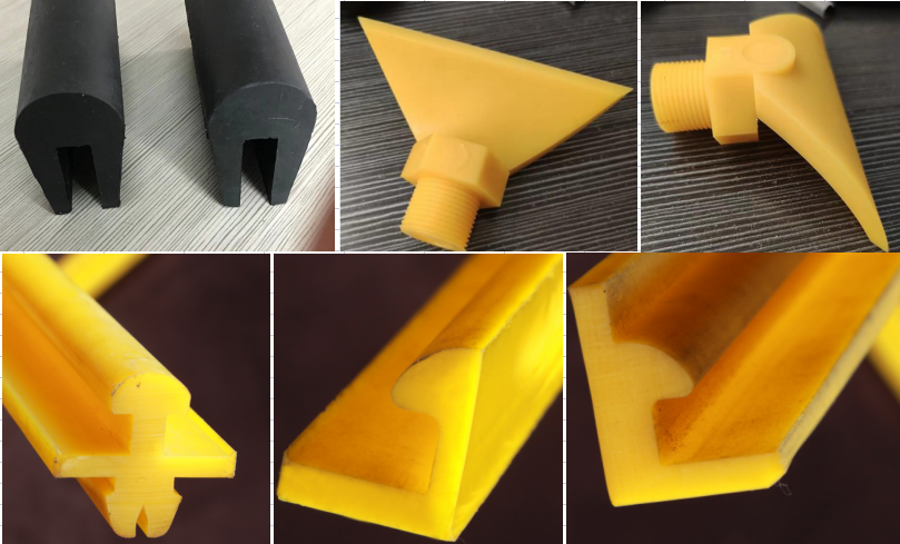 Polyurethane spraying nozzles, rubber protection bars/sleeves, PU parts, rubber parts