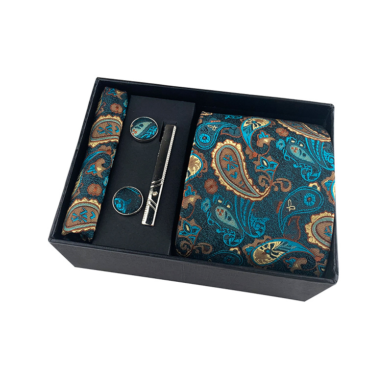 Wholesale Price Necktie Pocket Square Set - Custom floral  Cufflink Gift  tie Sets – Fanlang