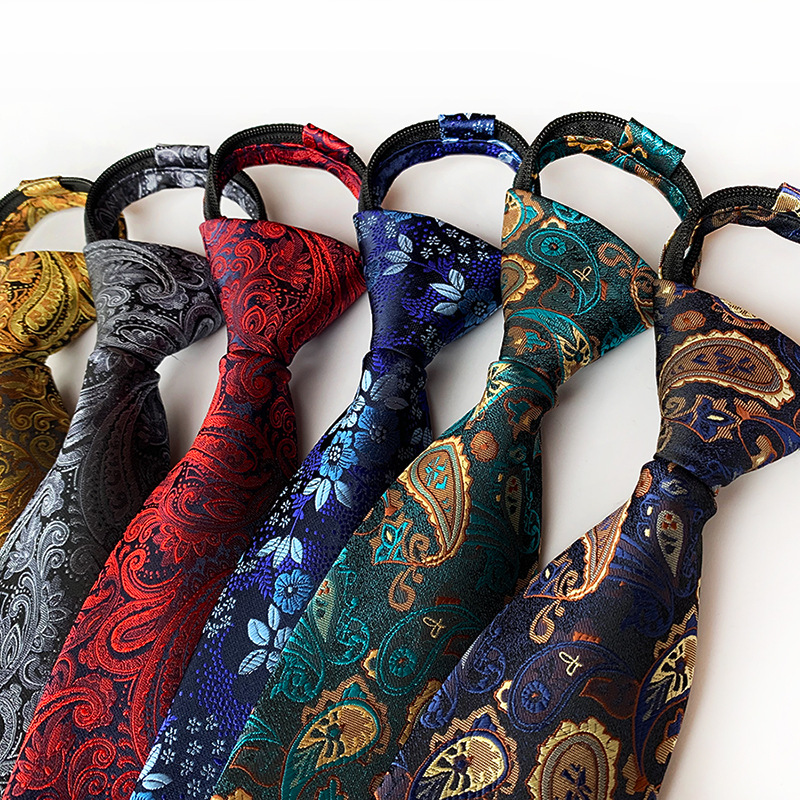 Factory wholesale Polyester Necktie - Durable Easy Wearing Elegant classical pattern Striped silk Adjustable Decoration Narrow Zipper Tie Mens – Fanlang