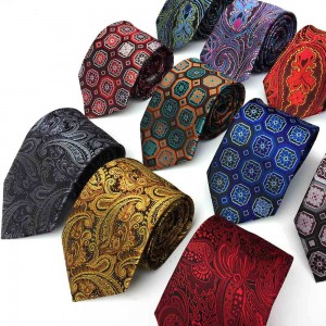 stain suit tie High Quality handmade Jacquard Paisley Necktie for Men