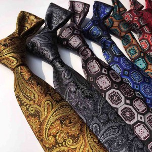 stain suit tie High Quality handmade Jacquard Paisley Necktie for Men