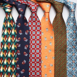 Mens Floral print red tie unisex casual vintage ties Digital Printing Tie Handmade necktie