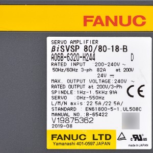 Fanuc drives A06B-6320-H244 Fanuc servo amplifier BiSVSP 80/80-18-B
