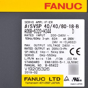 Fanuc drives A06B-6320-H344 Fanuc servo amplifier BiSVSP 40/40/80-18-B