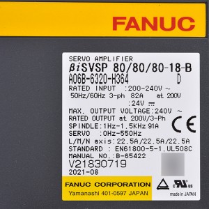 Fanuc drives A06B-6320-H364 Fanuc servo amplifier BiSVSP 80/80/80-18-B