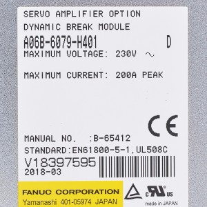 Fanuc servo amplifier option A06B-6079-H401 dynamic break moudle A06B-6079-H403 fanuc drives A06B-6079-H307,A06B-6079-H308,A06B-6079-H309