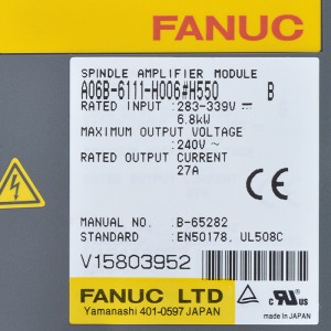 Fanuc drives A06B-6111-H006#H550 Fanuc spindle amplifier moudle