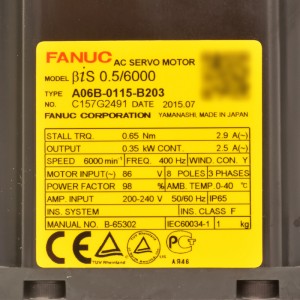 Fanuc AC Servo Motor A06B-0115-B203 βiS0.5/6000