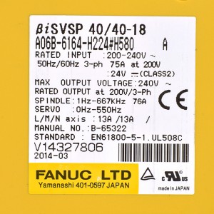 Fanuc drives A06B-6164-H224#H580 Fanuc BiSVSP 40/40-18