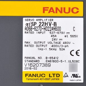 Fanuc drives A06B-6270-H022#H600 Fanuc servo amplifier aiSP 22HV-B
