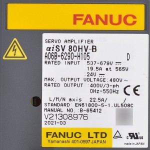 Fanuc drives A06B-6290-H105 Fanuc servo amplifier aiSV 80HV-B