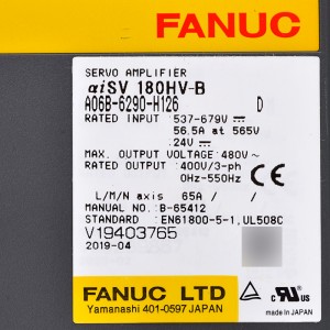 Fanuc drives A06B-6290-H126 Fanuc servo amplifier aiSV 180HV-B