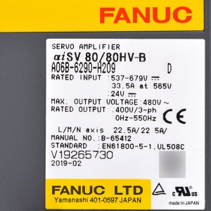 Fanuc drives A06B-6290-H209 Fanuc servo amplifier aiSV 80/80HV-B