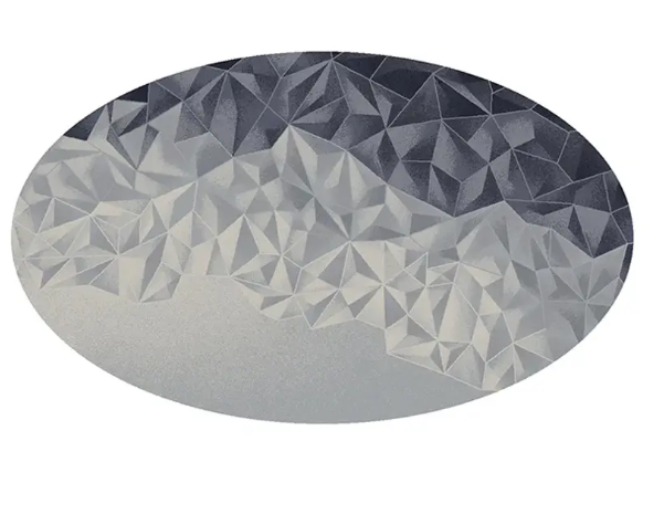 Ngrangkul Keanggunan Understated saka Neutral Oval Geometris Karpet Wol Modern Putih lan Abu-abu