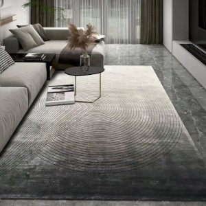 Модерен 100% вълнен тъмнозелен градиентен килим
