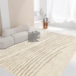 Natural Thick Hand Tufted Beige Rugs for Living Room