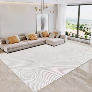 רצפה מינימליסטית צמר שטיחים מודרניים בציפוי יד לבן ואפור