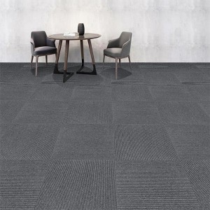 Anti statis Nylon Dark Grey Striped Carpet Tiles 50×50