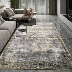 Модерен 100% вълнен тъмнозелен градиентен килим