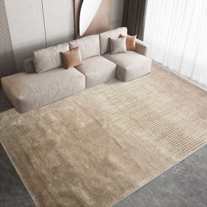 Floor Woolen Hand Tufted Carpet Living Room Gold Color