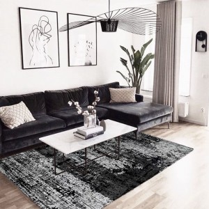 Musta lattia nylon tufting matto kotiin
