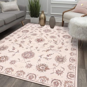 Tappeti persiani rosa di grandi dimensioni in seta per soggiorno camera da letto
