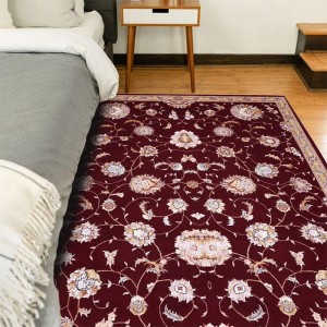 Vintage-Perserteppich aus weicher roter Seide für den Nachttisch