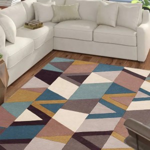 3d Colored Plaid Nylon Pink Printed Rugs