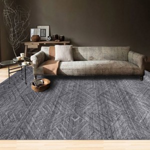 Grandi tappeti grigi di design per u salottu di a casa