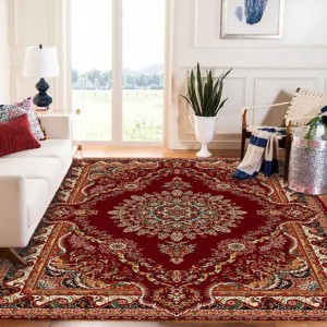 סלון שטיח פרסי אדום וינטג' עבה בערימה גבוהה