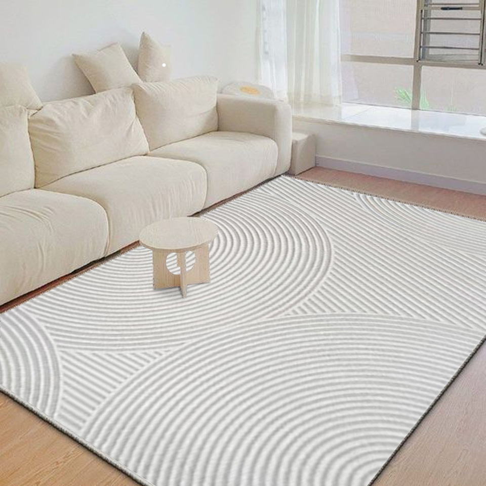Modern soft plain white natural 100% wool rug