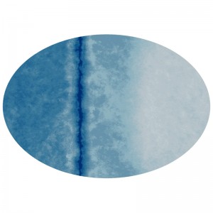 Нейтральный овальный геометрический бело-серый современный шерстяной ковер