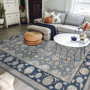 Traditional 100% New Zealand Wool Persian Vintage Blue Rug and Carpet for Home Decor
