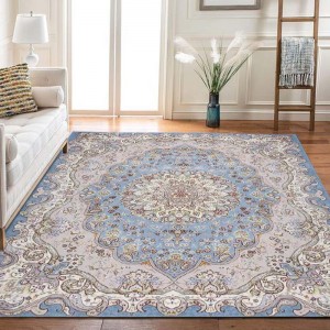 Синій шовковий перський килим 10×14