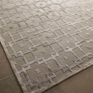 Custom Design Wool Silk Brown Hand Tufted Carpet Rug Factory