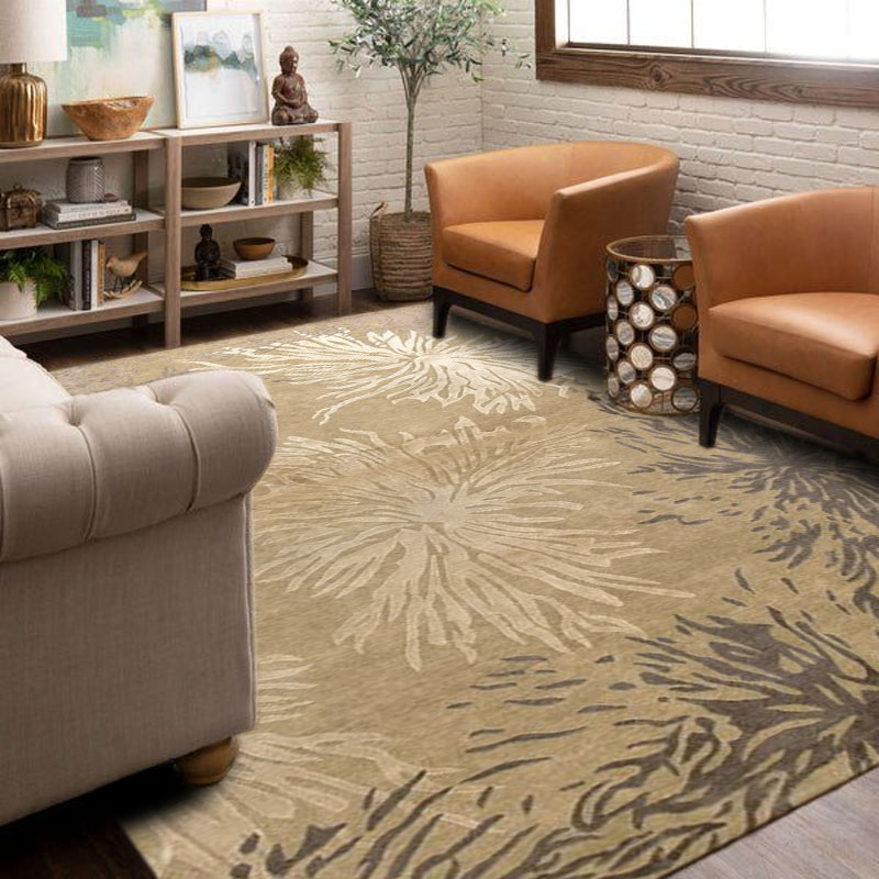 Best price eco friendly brown wool carpet