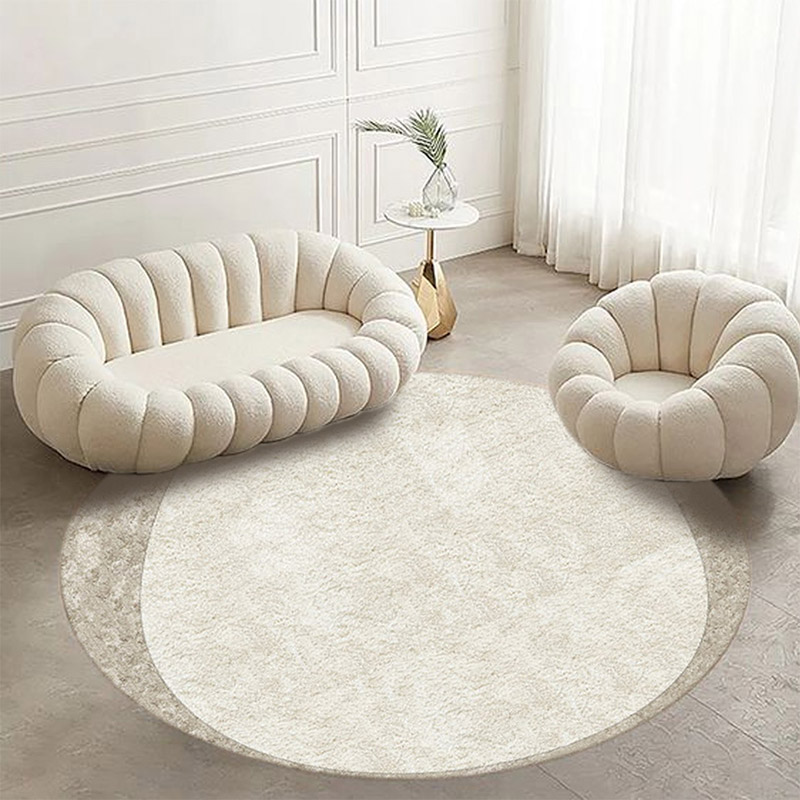 cream color round rug