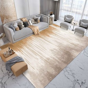 Popular Design Polyester Indoor Gold and White Soft Carpet Rug 300 x 400 cm