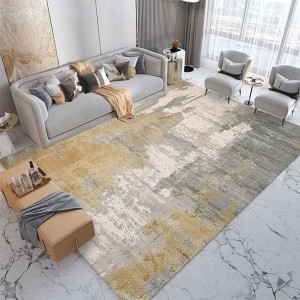 Populært design polyester indendørs guld og hvidt blødt tæppetæppe 300 x 400 cm