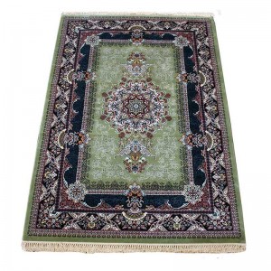Billig traditionell grön svart persisk matta