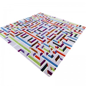Vícebarevný geometrický koberec ze 100% přírodní vlny