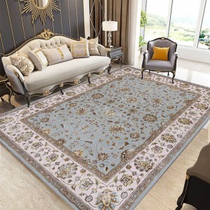 Customized Vintage Wool or Silk Beige Blue Persian Carpets